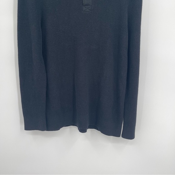 Express Black Ribbed Long Sleeve Collared 1/4 Snap Pullover Sweater men Size XL - Picture 3 of 8